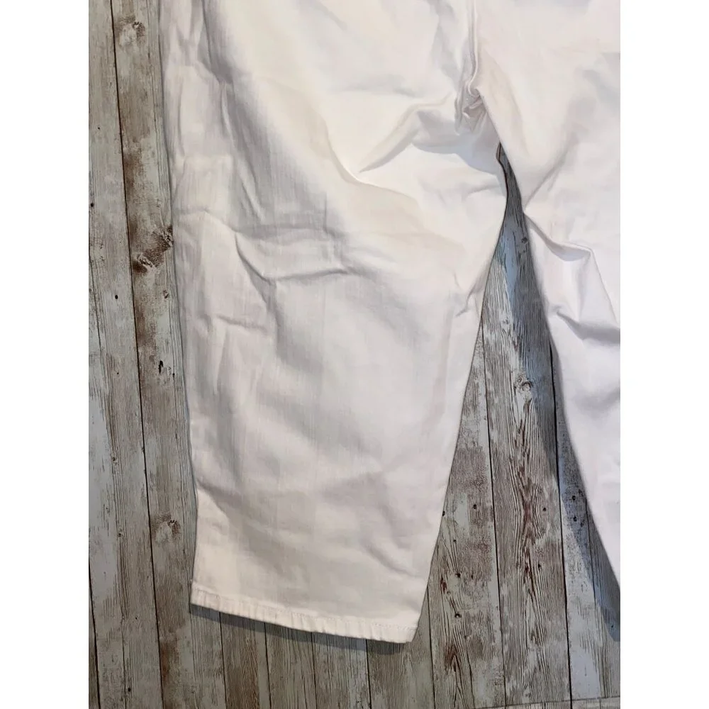 Women's Gloria Vanderbilt White Denim Cropped Capris Jeans 18W Slimming Effect - Picture 11 of 16